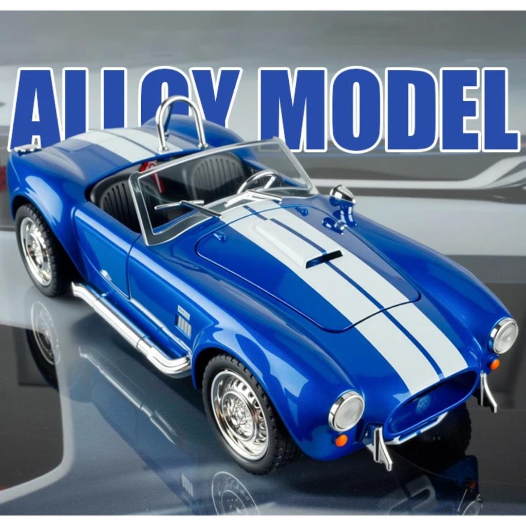 1/22 Ford Shelby Cobra 427 S/C Модель автомобиля из сплава Звук и свет Инерционный Детская игрушка Коллекционные предметы Подарок на день рождения