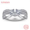 Классическое кольцо Lindon из стерлингового серебра 925 пробы с цирконом, женские ювелирные изделия, свадебный подарок для вечеринки