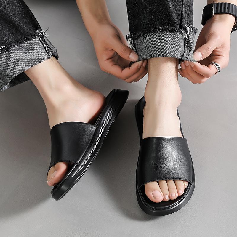 Мужские летние тапочки с мягкой подошвой, нескользящие, дышащие, повседневные тапочки 1400-W