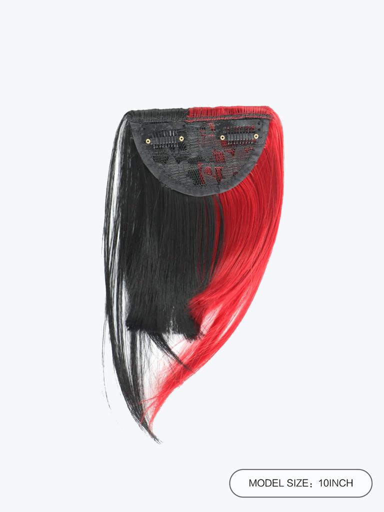 Red and Black Dual Tone Ribbon with Sideburns and Bangs