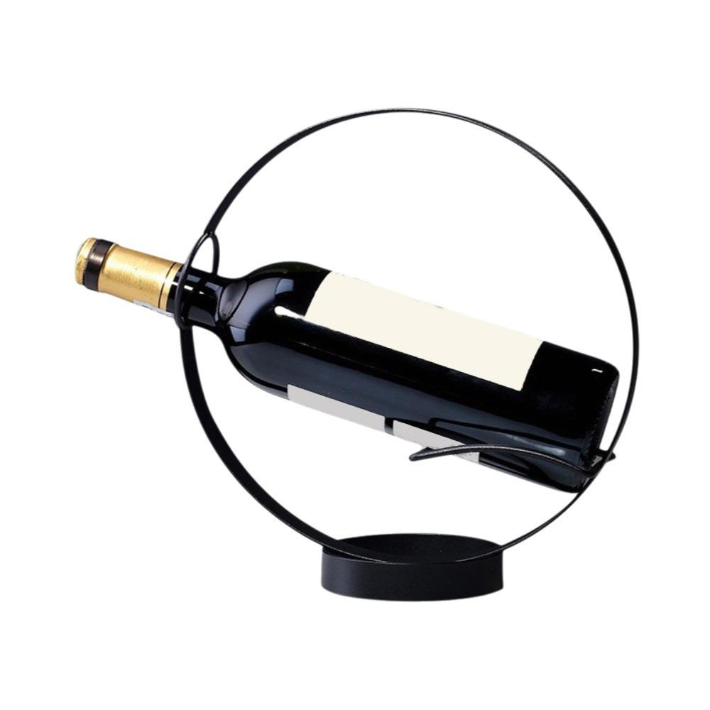 Single Iron Round Wine Rack Freestanding Red Wine Display Rack Modern Wine Bottle Holder  Hotel