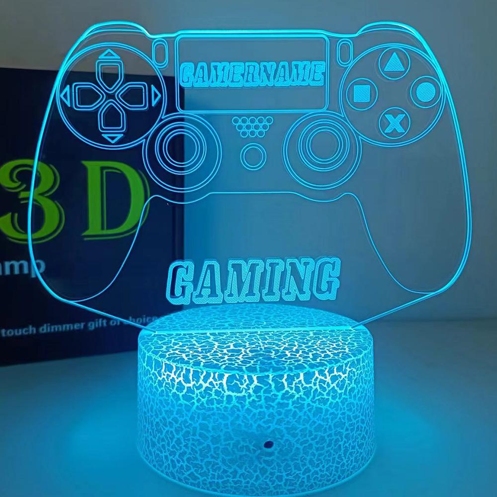 Игровые фанаты Креативный 3D игровой ночник-ручка 7ColorChange голограмма Dropship настольный светильник интересный акриловый детский подарок
