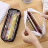 1pc Transparent Pencil Case Large Capacity Pen Box for Girls Cosmetic Bag Stationery Office School Supplies