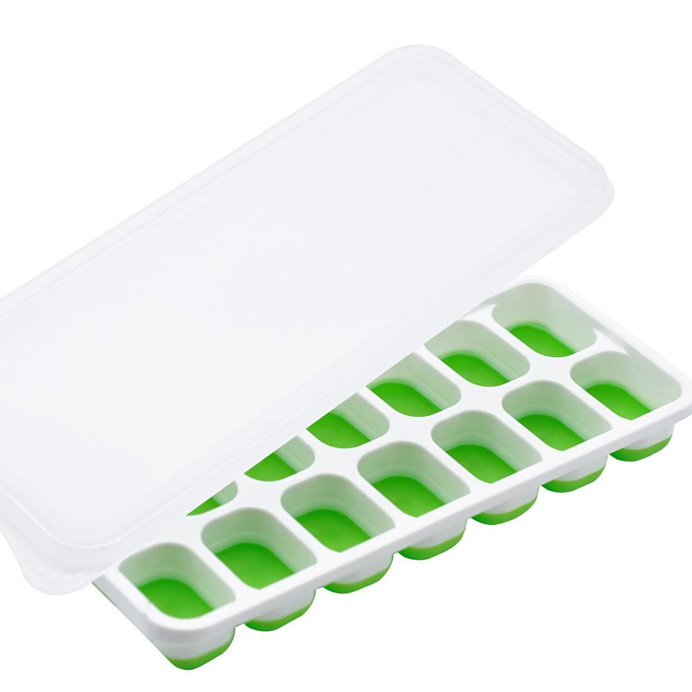 Ice Cube Tray Silicone Mold 14 Grid With Cover Square Ice Cube Tray Mold Ice Cube Making Tools