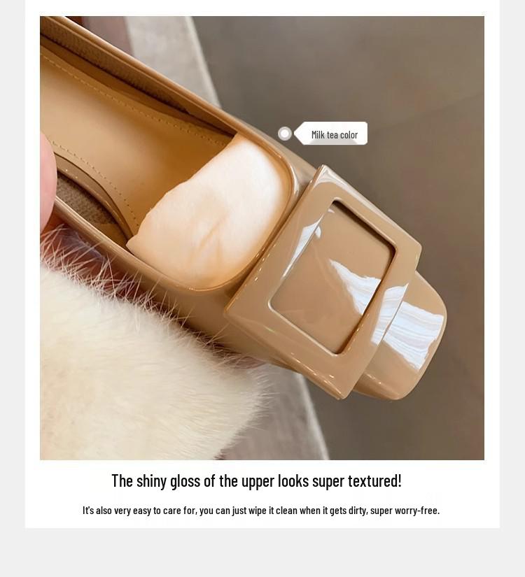 Grape Mom Studiolee~ Элегантные туфли на толстом каблуке с квадратным носком для весны