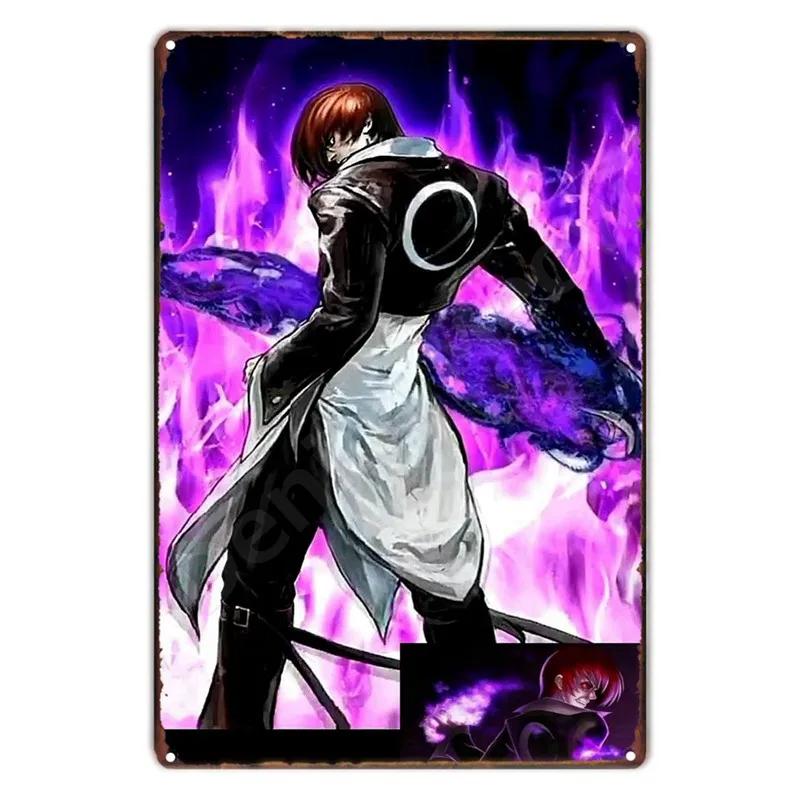Аниме The King Of Fighters Винтажная Металлическая Табличка, Постер Настенного Искусства, Файтинги, Ретро Табличка для Бара, Клуба, Мужской Пещеры, Домашний Декор Стен