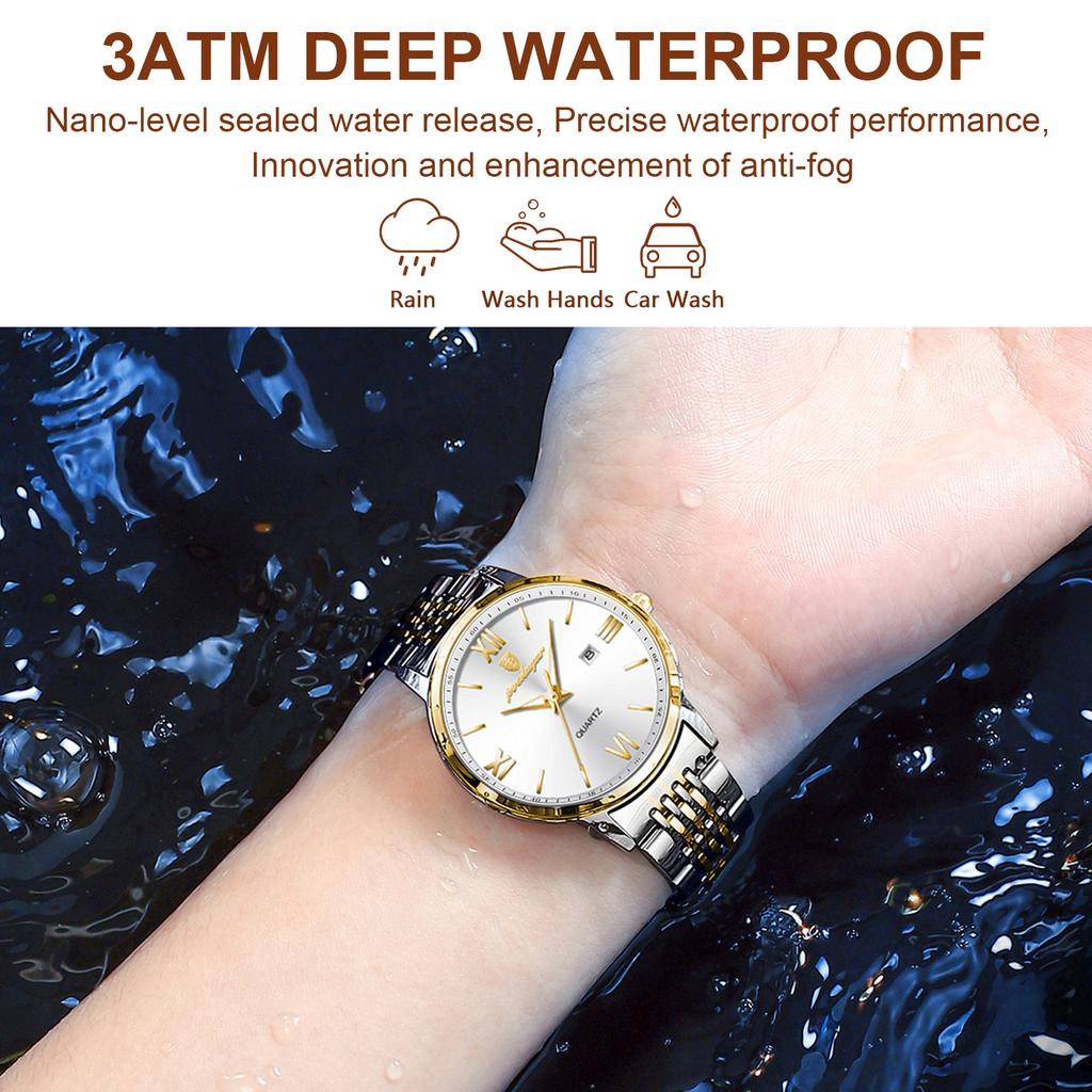 POEDAGAR Luxury Watch For Woman Elegant Waterproof Luminous Date Quartz Ladies Wristwatch Gold Stainless Steel Women Watches