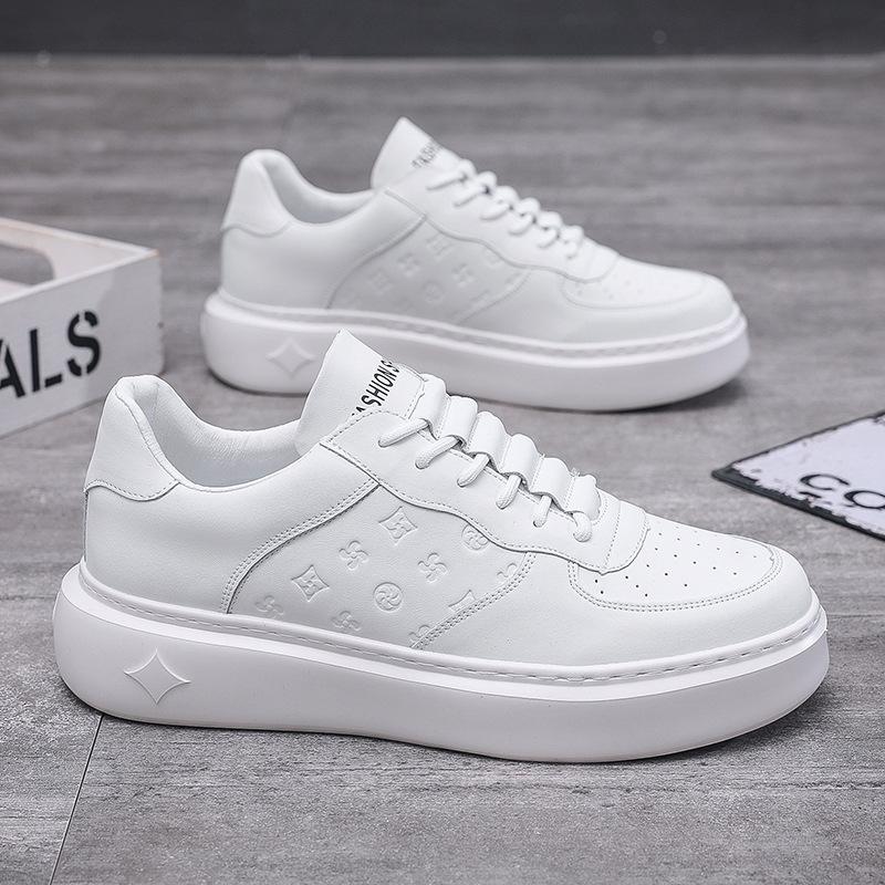 Маленькие белые туфли мужские платформа осень новая ниша увеличивающие рост мужские туфли кожаные универсальные модные туфли Вэньчжоу в наличии прямая трансляция