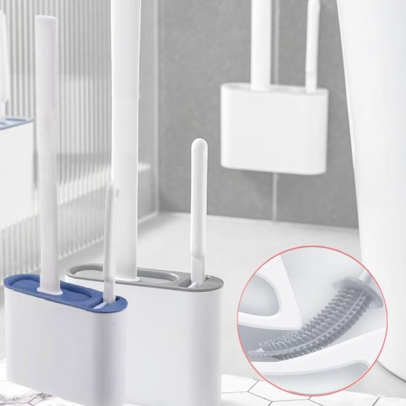 Высококачественная силиконовая туалетная щетка, настенная, не требует сверления для легкой установки