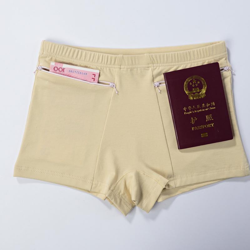Women Cotton Panties High Waist Briefs Pockets Zipper Underwear Plus Size Underpants Simple Elderly Female Safety Shorts Pants Pants-shorts Bikinis