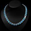 Hip Hop Blue Diamond Rhinestone Necklace for Men