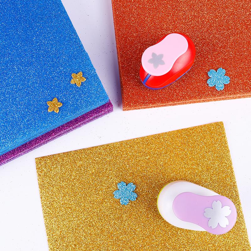 10Pcs/bag 2MM Thick A4 with Powder Sheet Material Glitter Bright Sponge Paper Foam Paper Kindergarten DIY Handmade