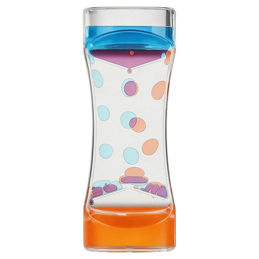 Double Colors Oil Hourglass Timer Creative Acrylic Movement Sensory Toys Visual Descending Sensory Bubble