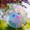 10 Inch Rotating Wind Chime with Cat Design 360 Degree Hook for Garden Balcony Decor Summer Spring Gift for Friends Family