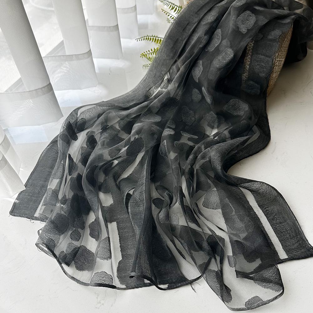 Gradient Color Block Bamboo Yarn Scarf for Women - Japanese Korean Mori Girl Style, Autumn Winter Cotton Linen Flax Shawl