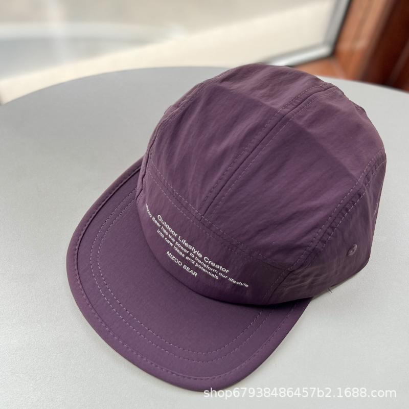 New summer outdoor versatile quick-drying five-piece hat fashion big head circumference retro hip-hop street skateboard flat-brimmed hat tide