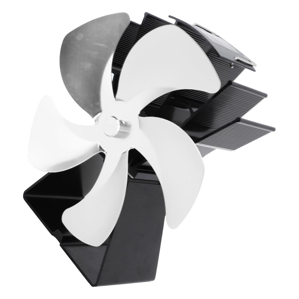 Вентилятор для дровяной печи с 5 лопастями, вертикальный вентилятор для камина с трапециевидным основанием, работающий на тепле, с циркуляцией тепла
