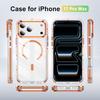 Роскошный цветной бампер-броня магнитный чехол для iPhone 17 Air 16 15 14 13 Pro Max Plus для беспроводной зарядки Magsafe прозрачная мягкая крышка