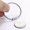 10Pcs Stainless Steel Wire Keychains 1/1.5/2mm Cable Loop Connecter
