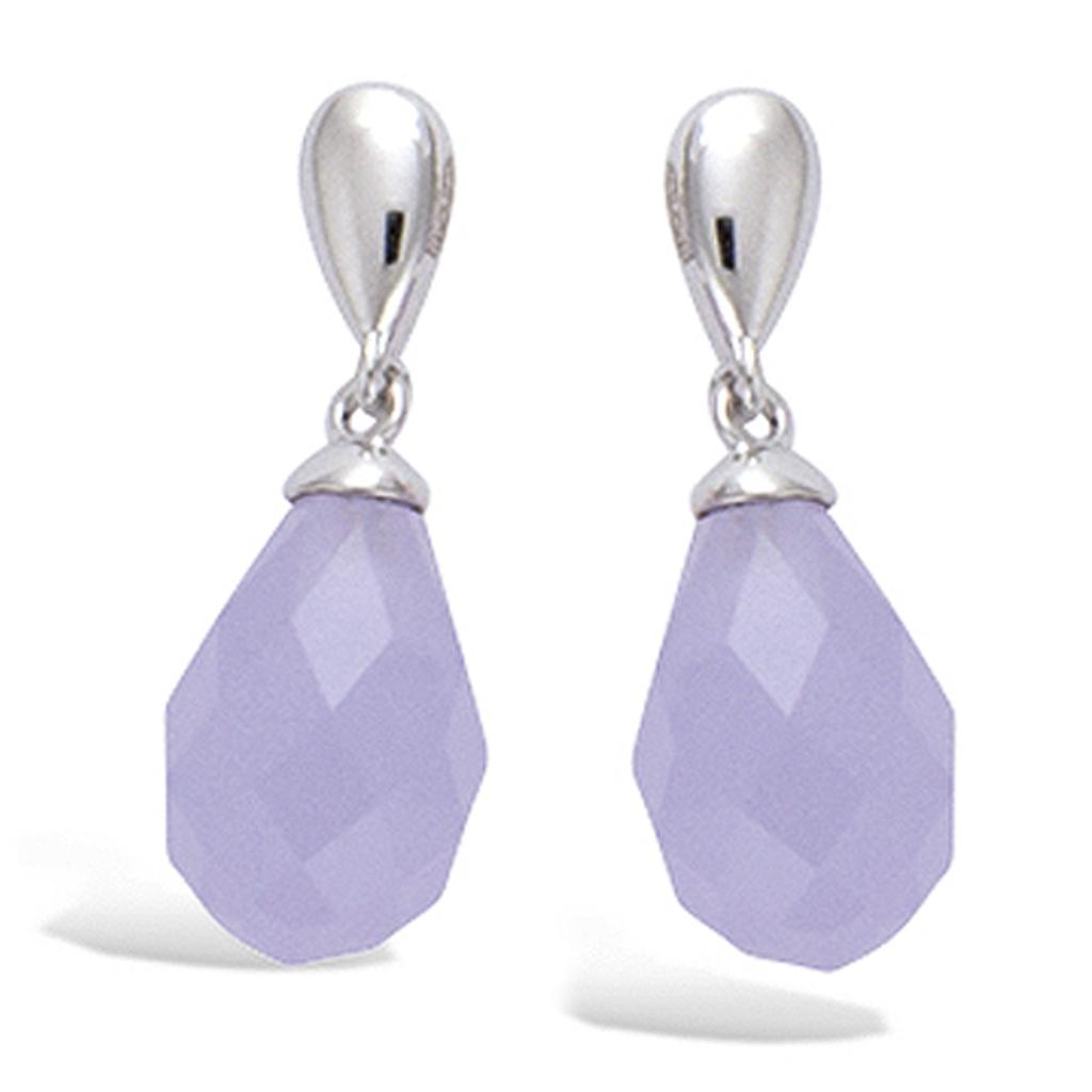 Les Trésors De Lily [N6887] - Silver Earrings 'Linda' Lavender Silver (rhodium Plated) - 20x7 Mm