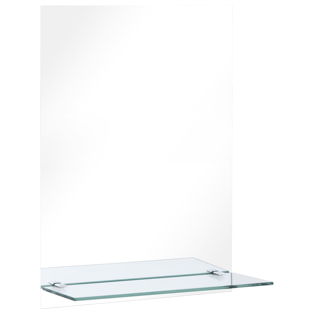 Wall Mirror with Shelf 40*60 cm Tempered Glass