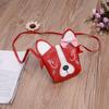 Children Bowknot Dog Shoulder Bag Baby Purse PU Leather Messenger Bag Kid Crossbody Bag Wallet