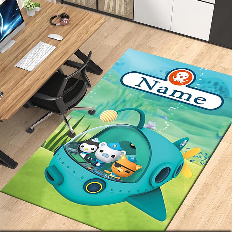 Custom Name The Octonauts Printed Carpet, for Office Chair Living Room Bedroom Kitchen Room Decor Gifts.