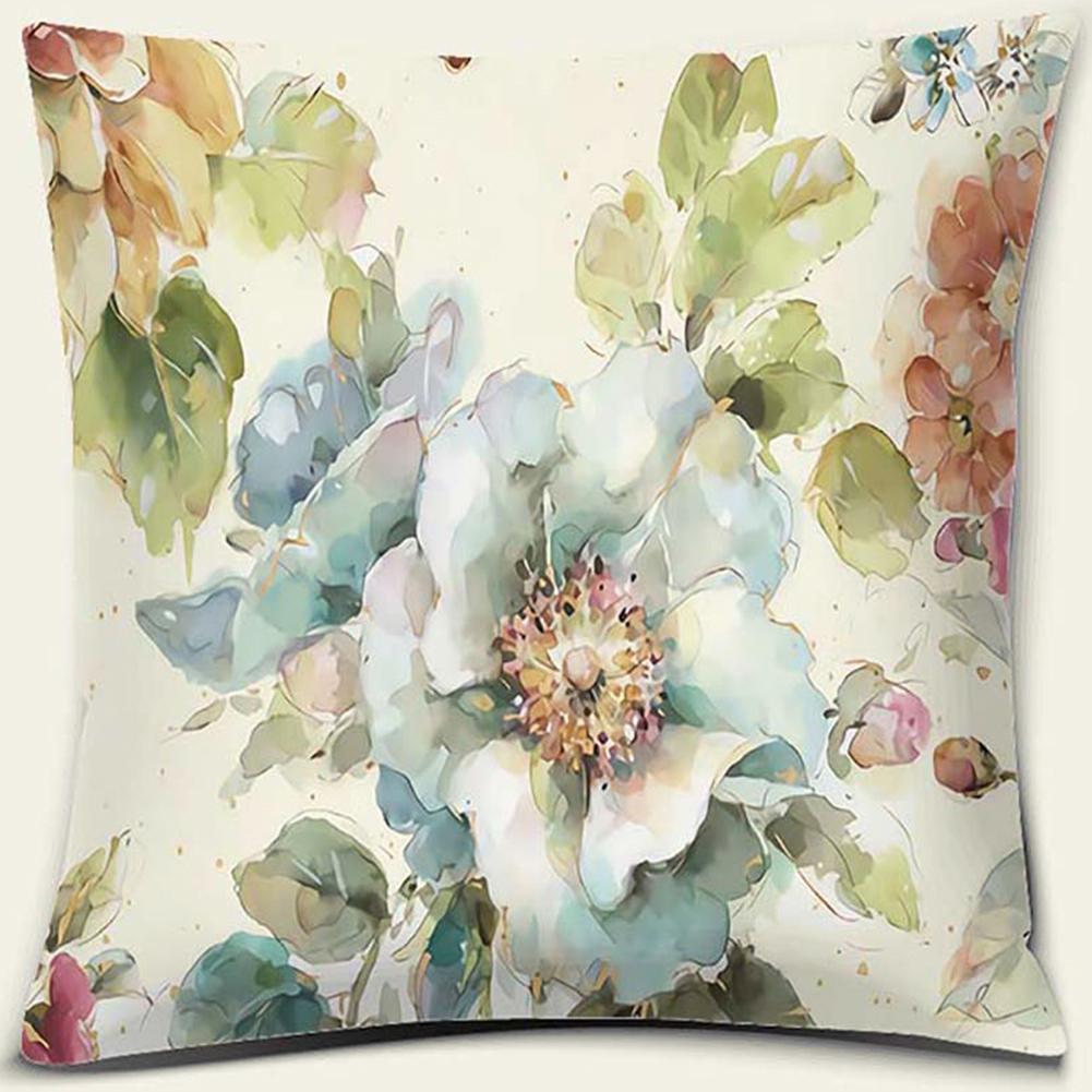 Наволочка с принтом цветов и птиц, квадратная наволочка, украшение для дома и офиса, наволочка, чехол для подушки