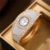 2026 Новые Темпераментные Овальные Часы-Браслет с Множеством Бриллиантов, Блестящие, из Сплава, Женские Кварцевые Часы