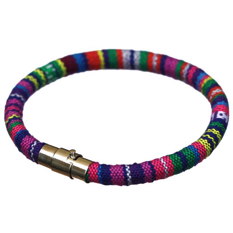 Браслет из нержавеющей стали с магнитной пряжкой, унисекс, в стиле бохо, плетеный хлопковый браслет-манжета ручной работы для мужчин и женщин, браслет на щиколотке для серфера, браслет, браслет