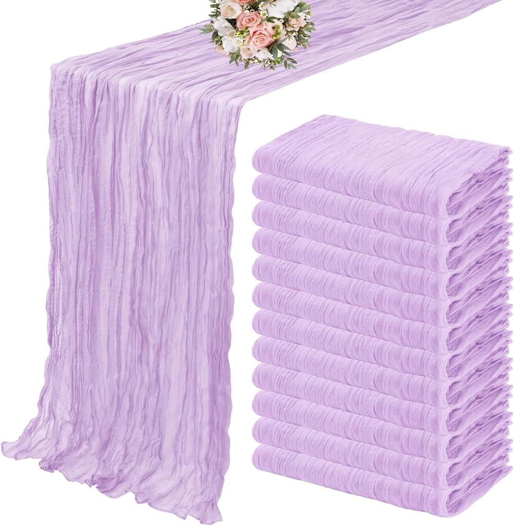 10PCS Terracotta Semi-Sheer Table Runner Gauze Cheesecloth Table Setting Dining Wedding Reception Events Christmas Fall Decor