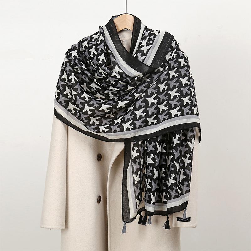 Luxury Brand Scarf Cotton Shawl Lady Wrap Large Pashmina Hijab Headband Scarves Autumn Winter Bufanda Foulard Beach Stoles