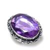 Подарочное кольцо ручной работы из стерлингового серебра 925 пробы с натуральным аметистом, размер 7,5 W0T04