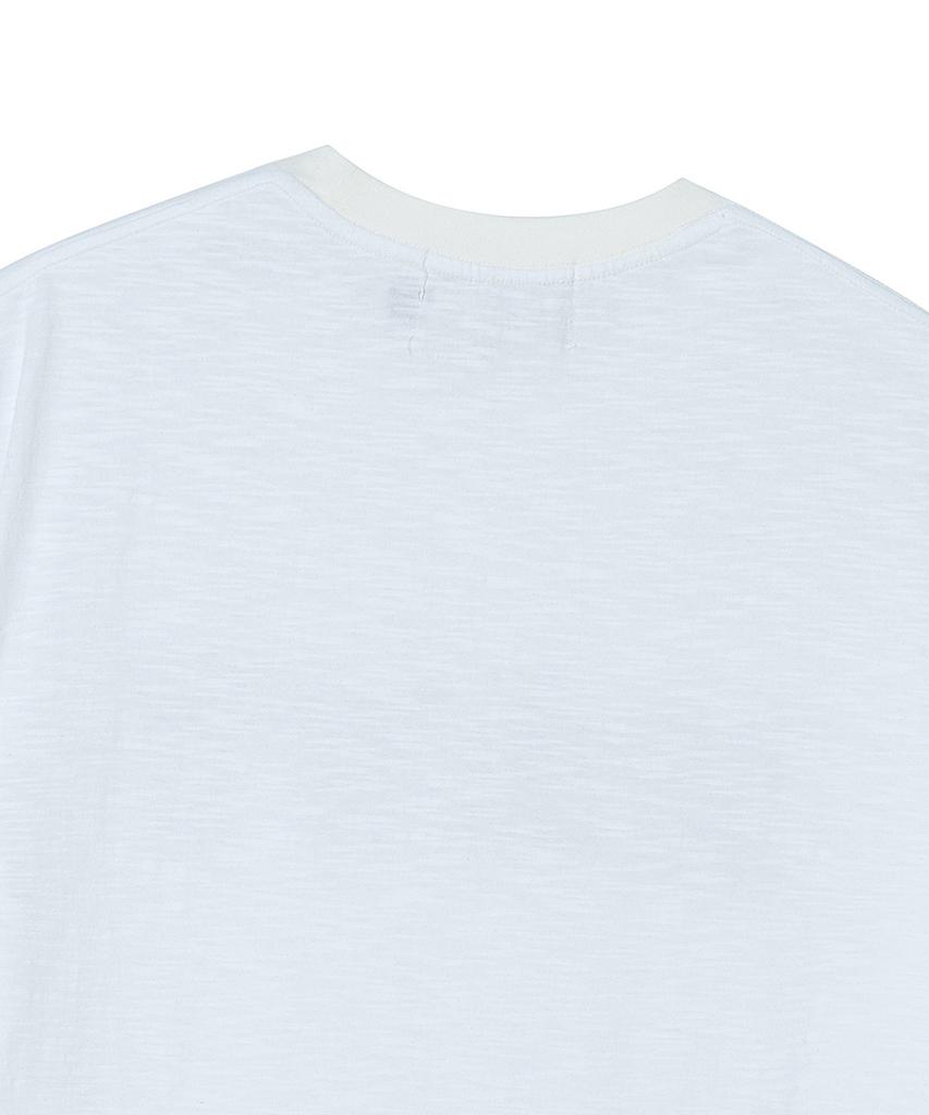 BEYOND CLOSET [Collection Line] Vintage Patchwork Slub Short Sleeve T-Shirt White
