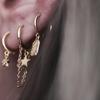 Серьги-кольца с двойным слоем и звездой-кисточкой из стерлингового серебра 925 пробы для женщин 2023 года Корейские Свадебные Вечеринки Ювелирные Изделия Подарок Женские Pendientes