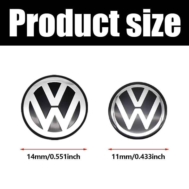 abcd1 11mm 14mm Aluminium Car Remote Control Key Badge Emblem Stickers For VW Polo GTI Golf 5 7 Jetta Mk6 Passat B5 B6 Scirocco New