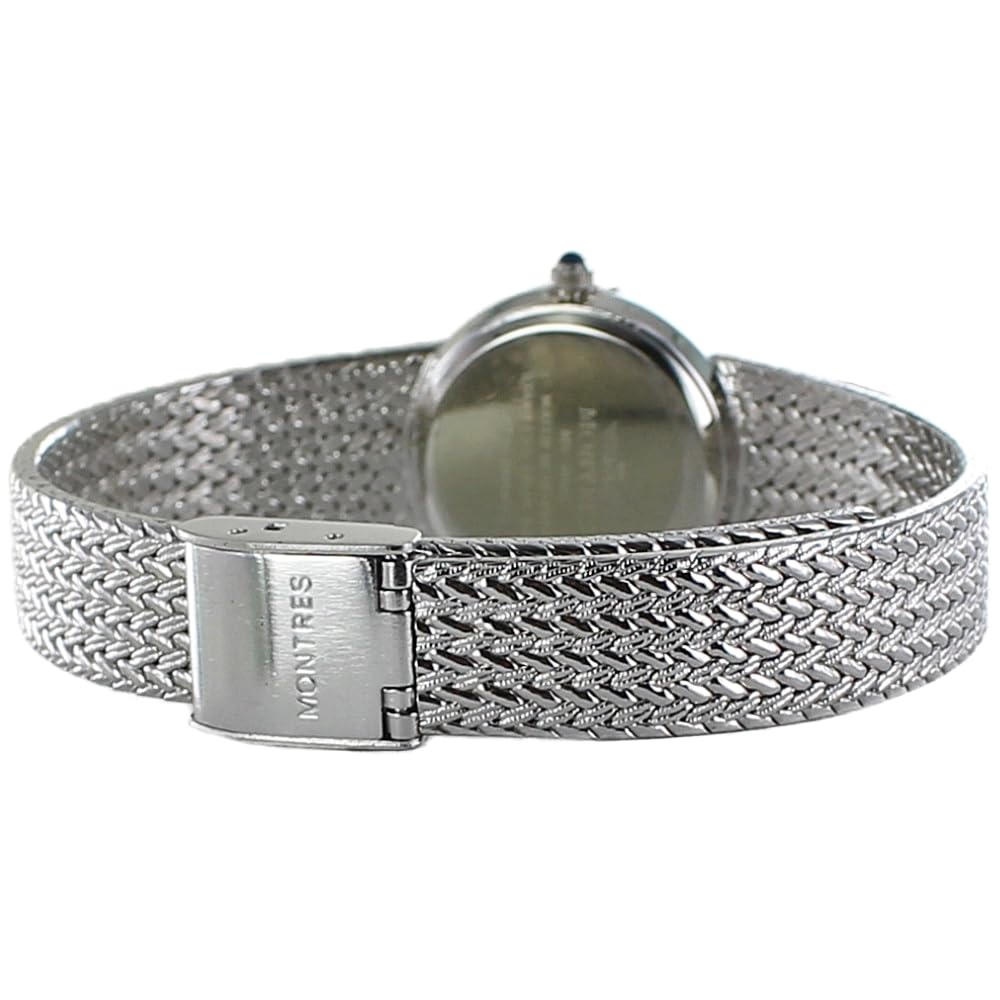 Часы из натурального камня опалового цвета с маленьким циферблатом, синим браслетом из нержавеющей стали и серебра [Montress] женские MS-008L-SSOP []