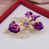Блестящая эмалевая булавка на лацкан со стразами, значок с растениями, роскошная брошь в виде цветка ириса, для костюма