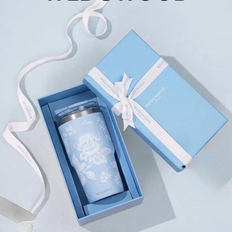 Wedgwood Wanderlust 592ml Blue Ceramic Straw Tumbler