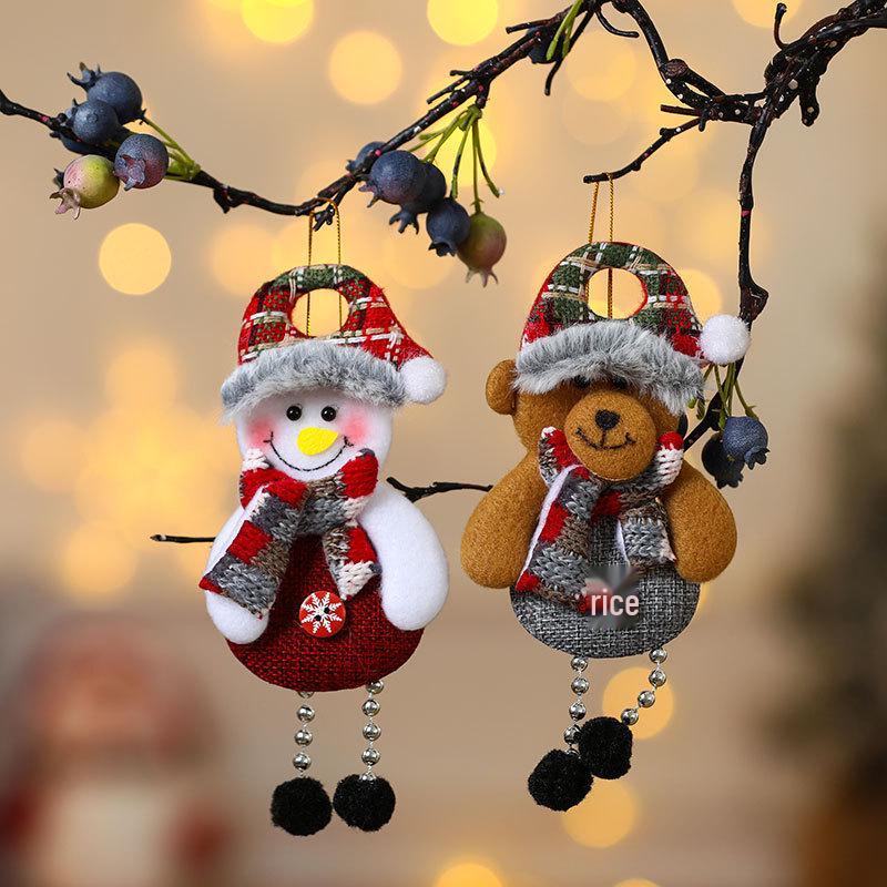 Cross-Border Small Santa Christmas Ornaments - Tree Accessories and Cloth Art Gifts