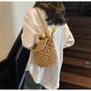 Simple Cotton Thread Shoulder Woven Bag New Summer Niche Hollow Straw Bag Portable Women's Bag Vacation Beach Bag