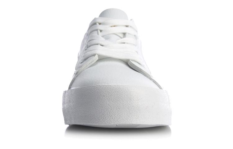 Li Ning Vulc Искусственная кожа Нескользящие Износостойкие Амортизирующие Низкие Скейтбордические кроссовки Мужские Белые AGCQ055-2