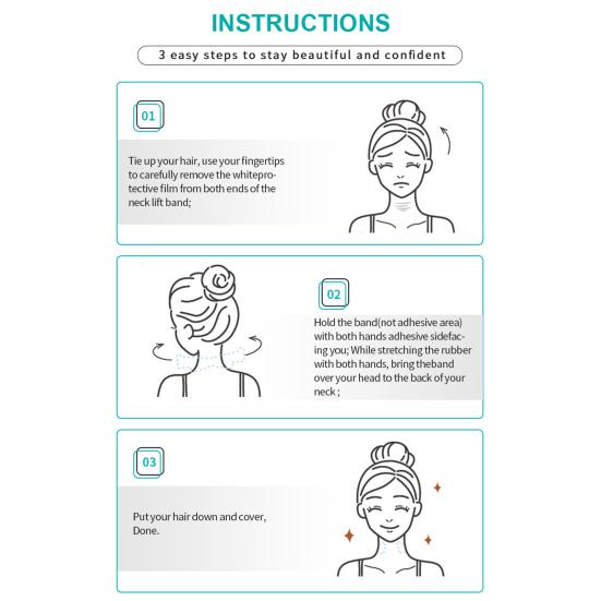 Instant Neck Lift Tape Straps Waterproof Neck Patch for Face