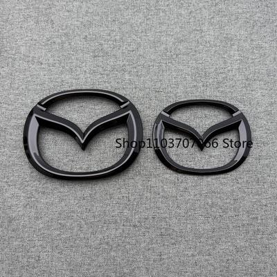 For CX-5 CX-3 CX-8 CX-50 CX-9 Car Front Head Hood Bonnet Emblem Rear Tail Bumper Trunk Sticke Black Badge Decal Styling