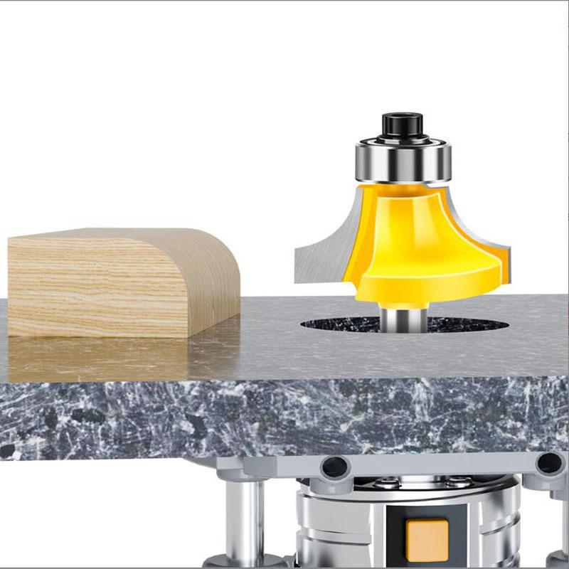 Round Professional Level Over Shank Router Bit Set Woodworking Groove Chisel Cutter Tool Tungsten Carbide 1/4inch 6mm Shank