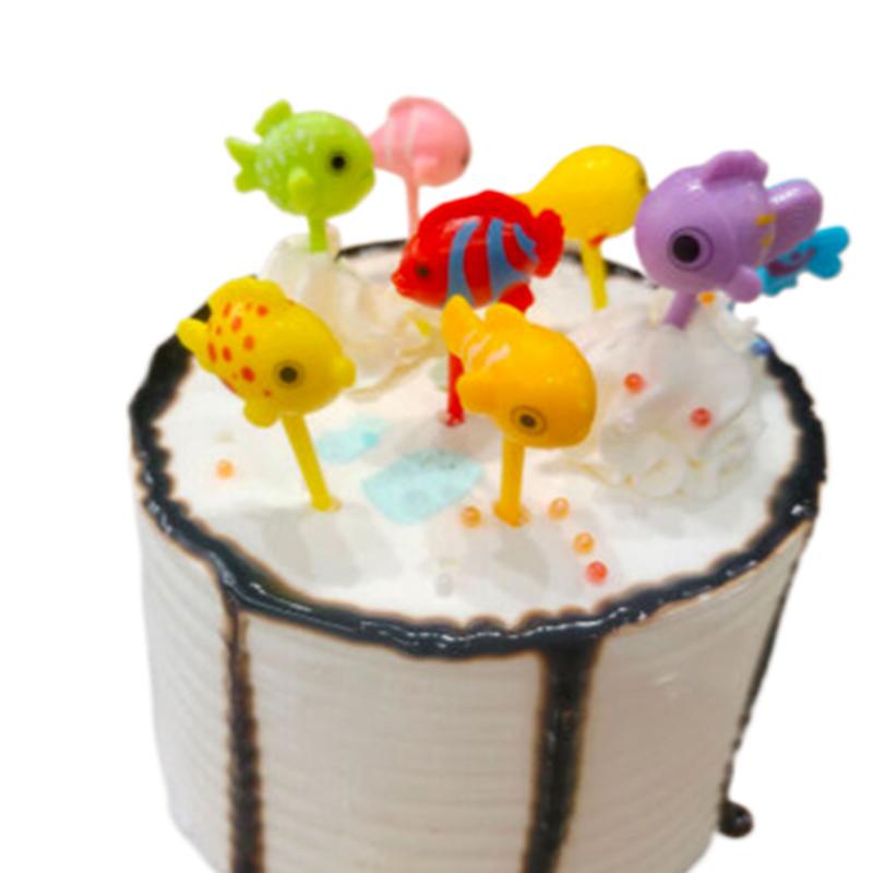 Мультяшная фруктовая вилка, зубочистки, милые животные, выбор еды, мини-ланч-бокс, украшение, детский инструмент для пищевых добавок