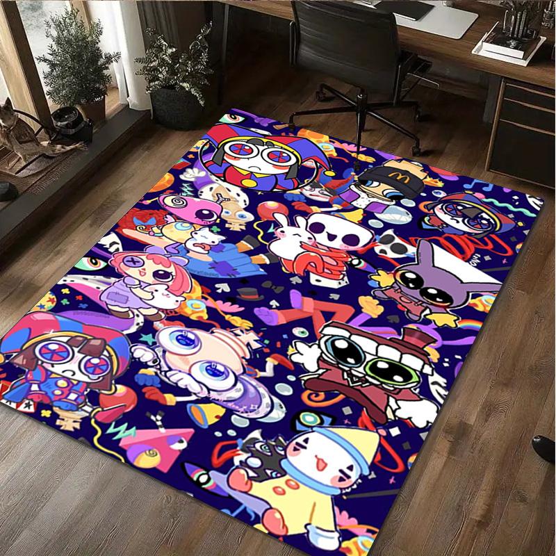 Cartoon Character Pomni Carpet Office Decorative Carpet For Living Room Bedroom Door Mat Floor Rug Computer Chair Area Rug perfect holiday gift