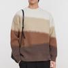 Spring Men's New Loose Gradient Contrast Color Crewneck Knitted Sweater