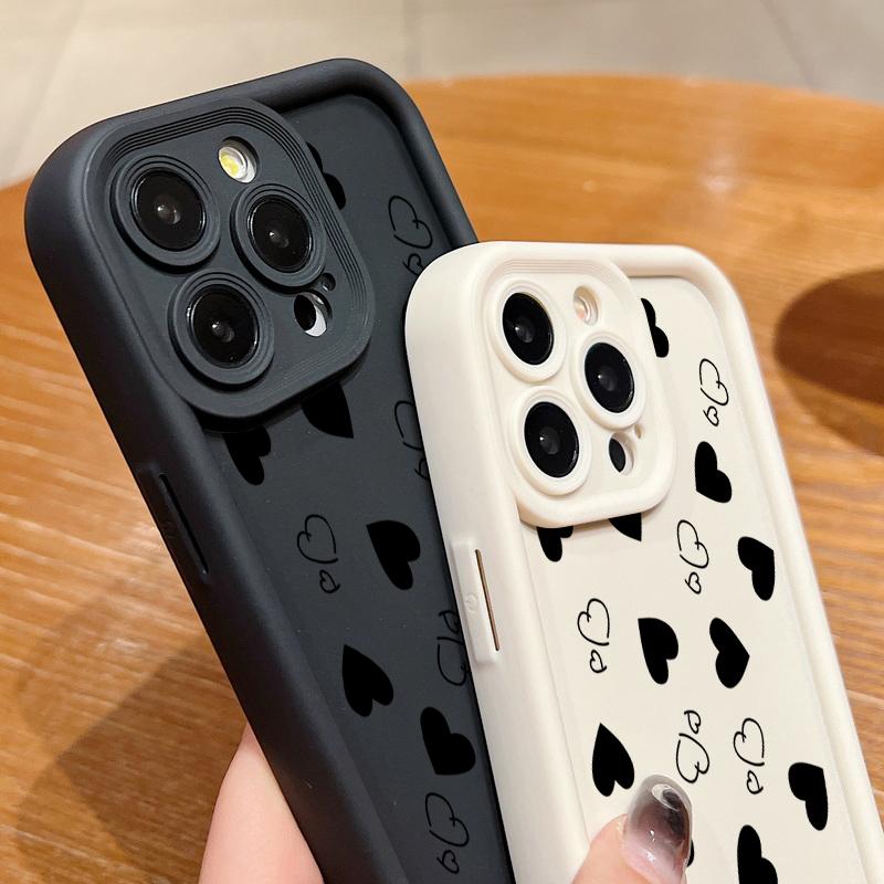 Противоударный чехол Love Hearts для iPhone 16 Pro 15 14 Plus 15 14 13 12 11 Pro Max Xr Xs X 8 7, защита объектива, мягкий чехол из ТПУ
