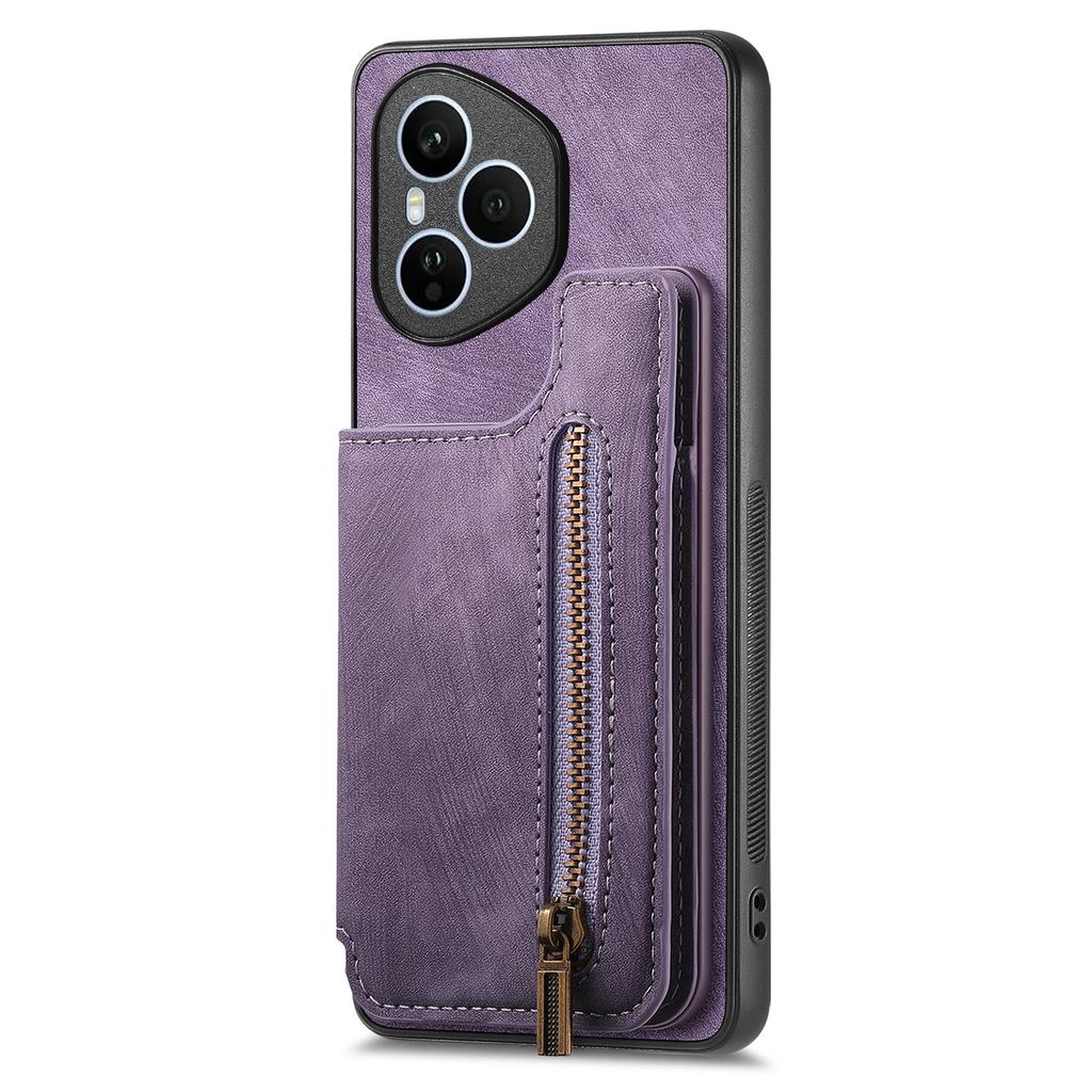 For Honor 400 Pro 5G (Глобальный) Чехол с молнией, держатель для карт, ретро кожа, ТПУ чехол для телефона